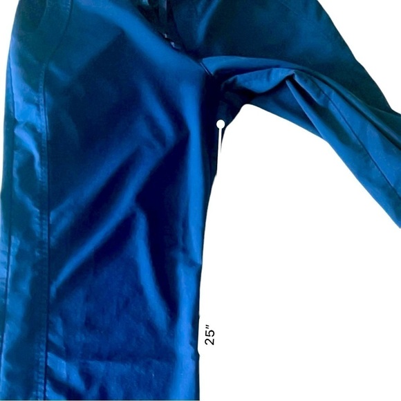 Purple Label medical pants rich blue elastic waist split ends pockets Women M - Picture 6 of 14